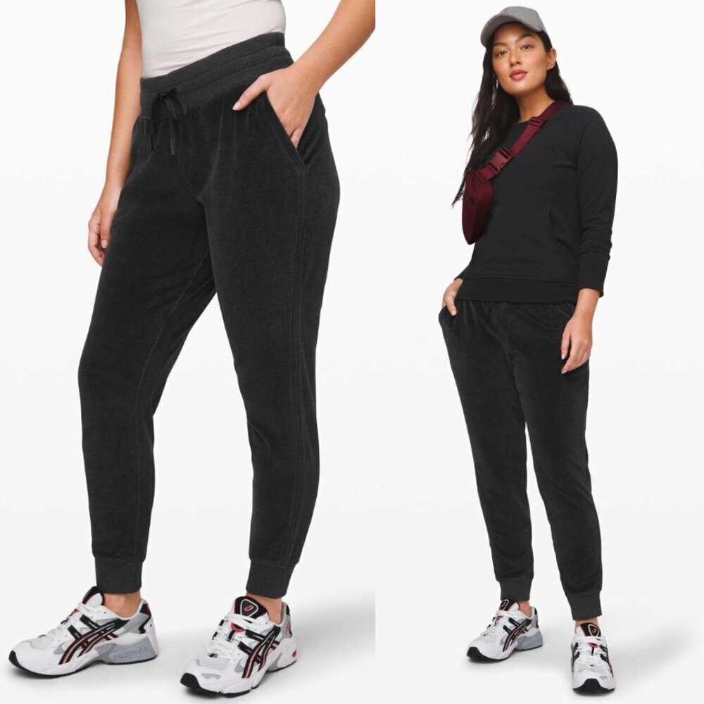 Lululemon Warm Down Jogger *Velour Velvet Heathered Black, Sz 4
